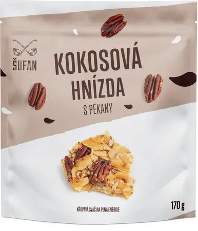 Kokosová hnízda s pekany 170g Šufan